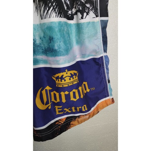 Corona Extra Beer Multicolor Palm Trees Hawaiian Board Shorts Swim Shorts (36) - Picture 3 of 9